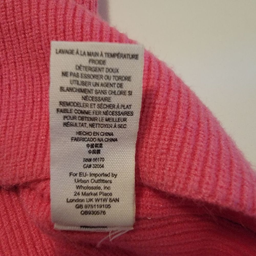 Free People Oversized Colorblock Turtleneck Sweater Pink Brown Size Small - Picture 10 of 11